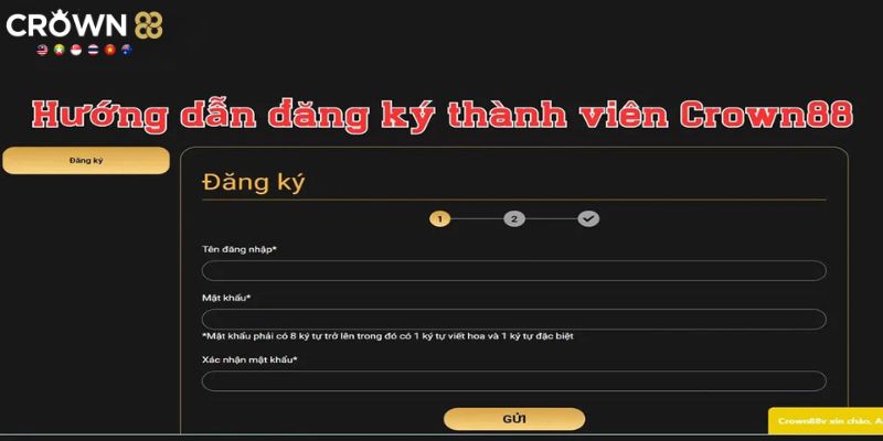 Bạn có thể đăng ký tài khoản tại Crown88 để trải nghiệm các loại game